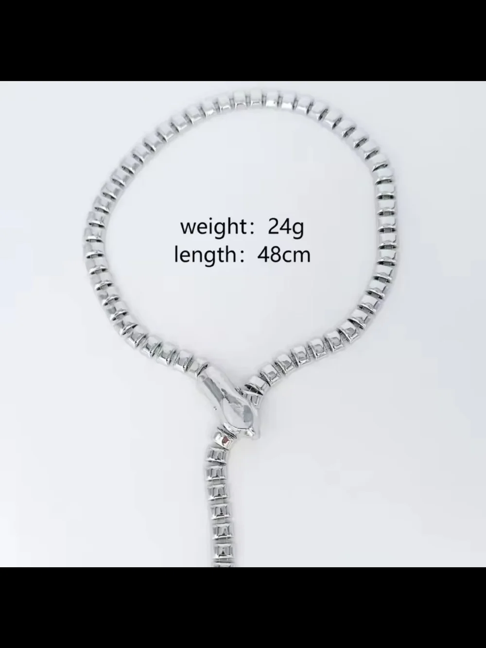 Silver Zipper-Style Y Drop Necklace - Picture 7 of 7